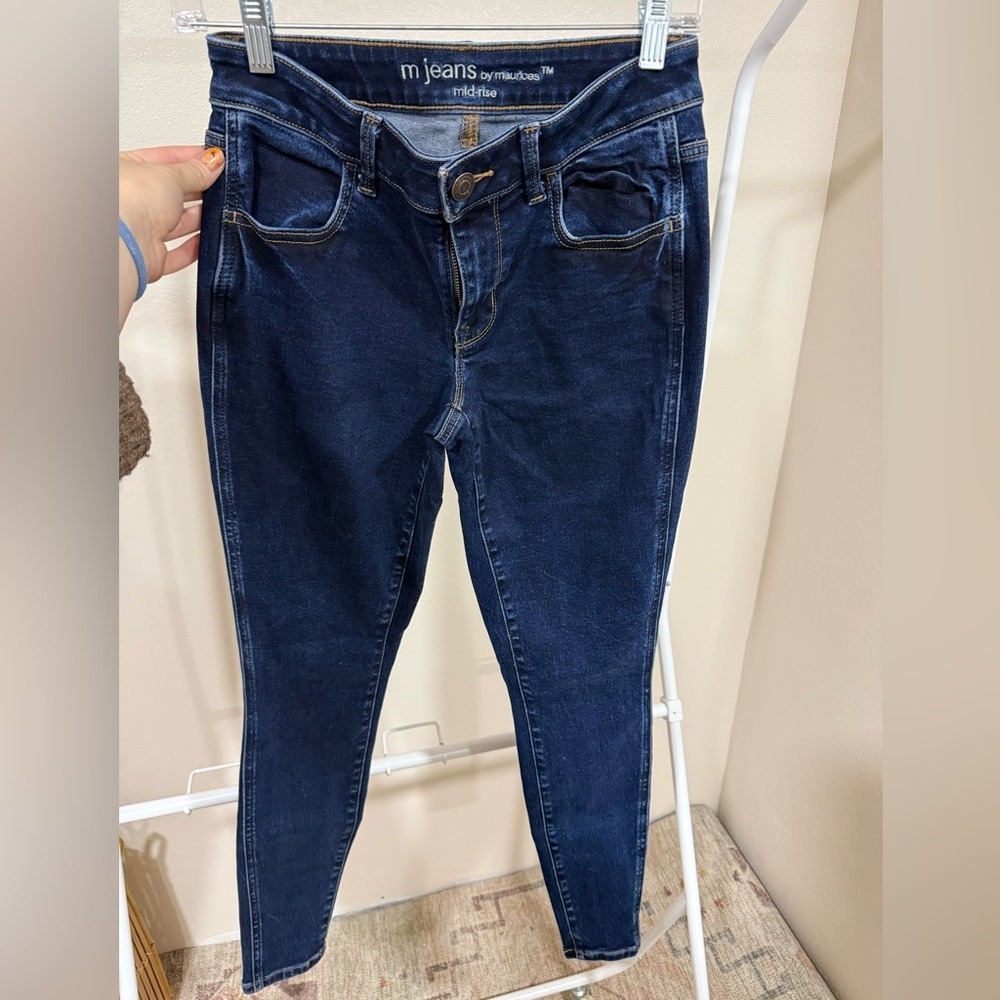 Maurices Mid Rise Skinny Jeans XS 25/26 Dark Wash Stretch Denim